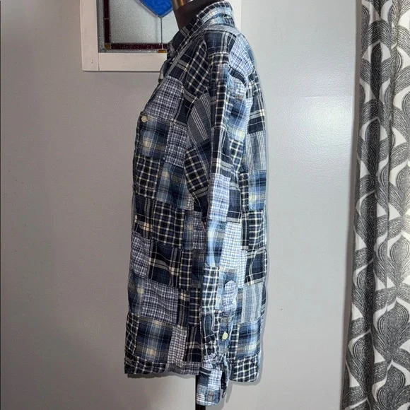 Orvis Madras Plaid Patchwork Button Down Shirt SZ Medium - Picture 3 of 6